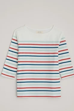 Seasalt Falmouth Tri Breton Soft Sky Sailor Tee In Sky