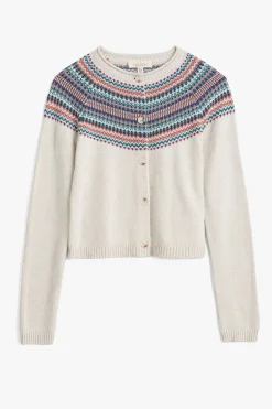 Seasalt Floral Fence Wild Berry Sweet Pea Cardigan In Ivory