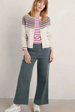 Seasalt Floral Fence Wild Berry Sweet Pea Cardigan In Ivory