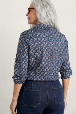 Seasalt Geo Rosebud Larissa Shirt In Blue