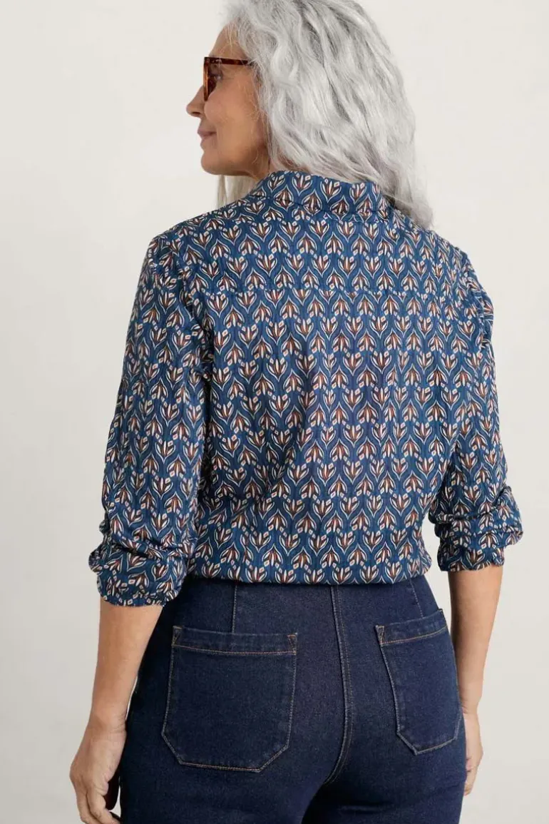 Seasalt Geo Rosebud Larissa Shirt In Blue