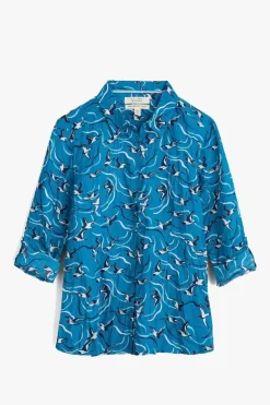 Seasalt Larissa River Birds Chalk Shirt In Cream