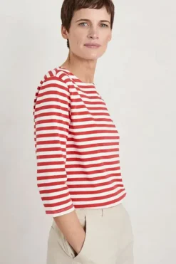 Seasalt Mini Cornish Tomato Chalk Sailor Top In Tomato