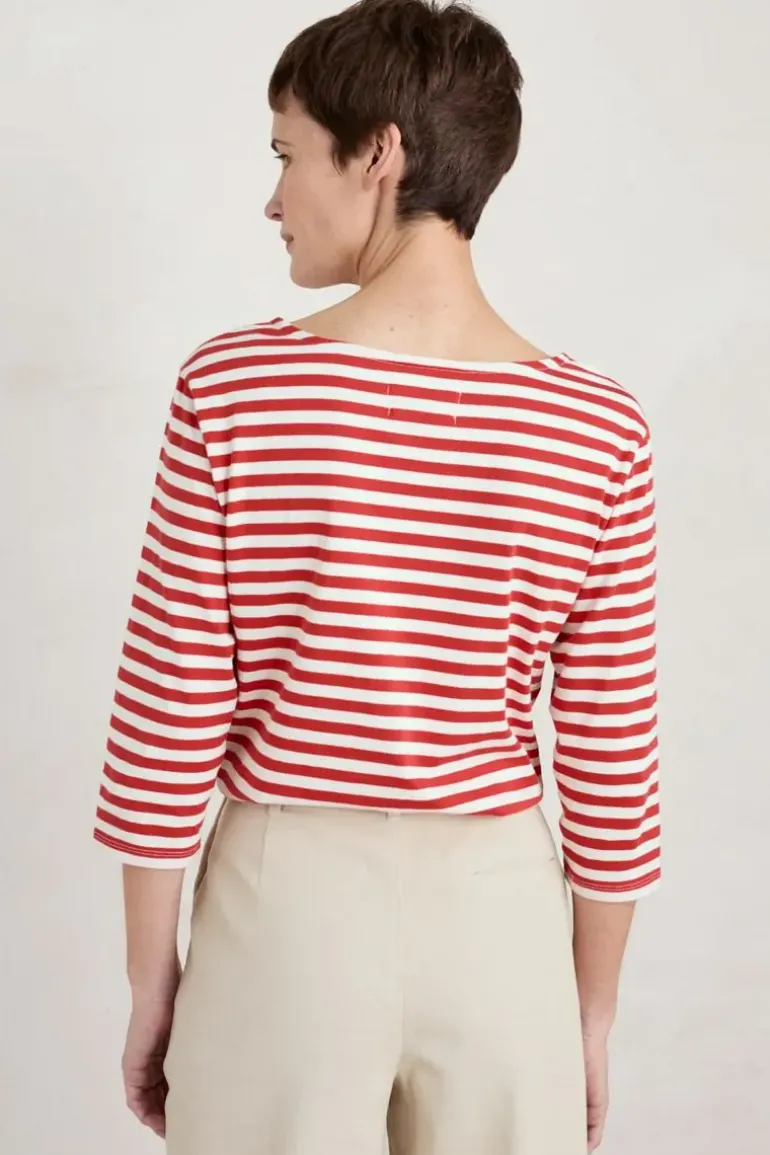 Seasalt Mini Cornish Tomato Chalk Sailor Top In Tomato