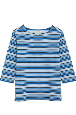 Seasalt Odessa Chalk Blue Fog Stripe Tee In Blue