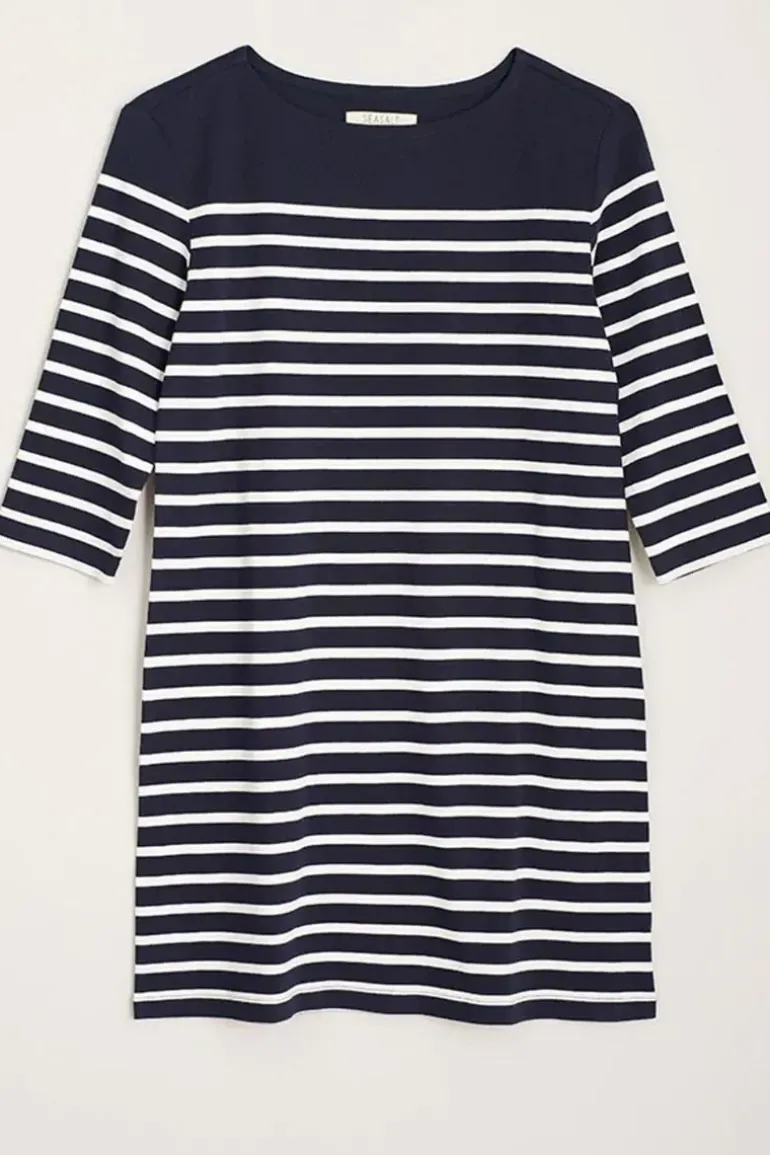 Seasalt Sailor Tunic In Navy Stripes