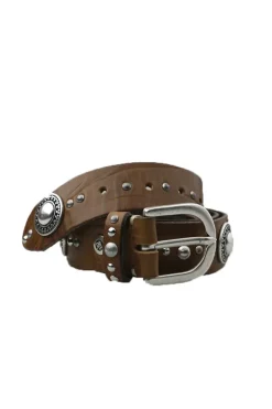 Shield Stud Belt By B.Belt In Cognac