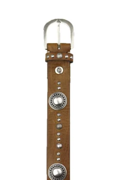 Shield Stud Belt By B.Belt In Cognac