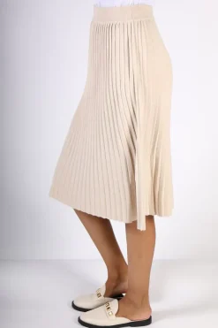 Spanner Pleated Skirt In Oat