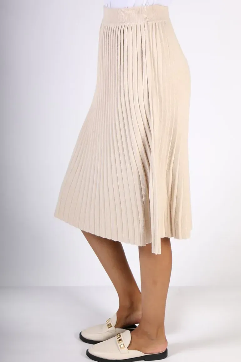 Spanner Pleated Skirt In Oat