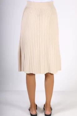 Spanner Pleated Skirt In Oat