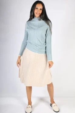 Spanner Pleated Skirt In Oat