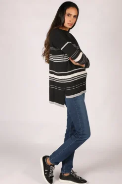Split Hem Jumper In Black By Bridge & Lord