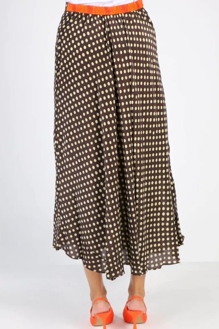 Spot Bias Skirt In Chocolate By Anupamaa