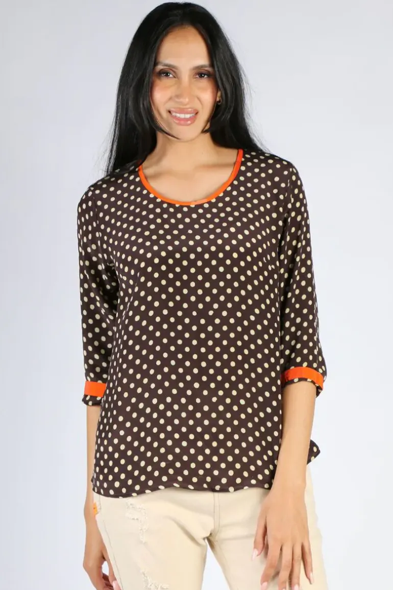 Spot Sarine Top In Chocolate By Anupamaa