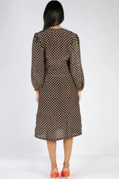Spot Wrap Dress In Chocolate By Anupamaa