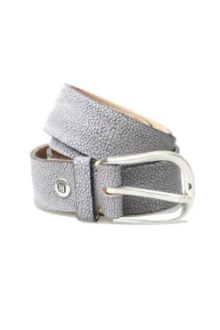 Stingray Textured Leather Belt By B.Belt In Grey