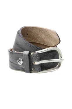 Stingray Textured Leather Belt By B.Belt In Steel