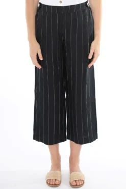 Stripe Cropped Pant In Black By Jump