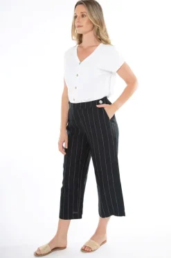 Stripe Cropped Pant In Black By Jump