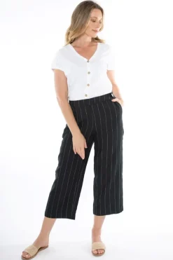 Stripe Cropped Pant In Black By Jump