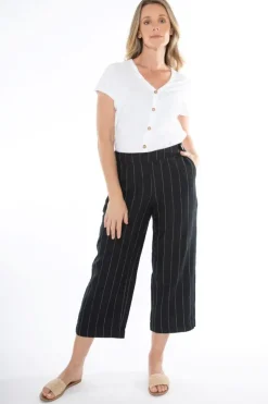 Stripe Cropped Pant In Black By Jump