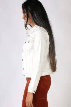 Threadz Contrast Jacket In Ivory