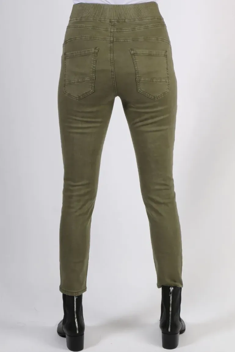 Threadz Lily Pull On Jean In Khaki