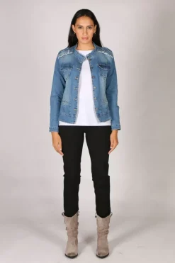 Threadz Military Jacket In Denim
