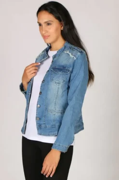 Threadz Military Jacket In Denim