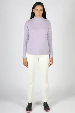 Threadz Mock Neck Jumper In Lilac