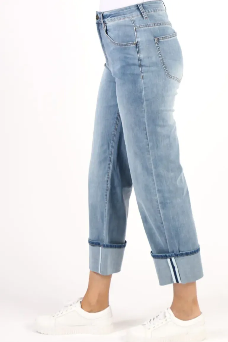 Threadz Roll Hem Jeans In Denim