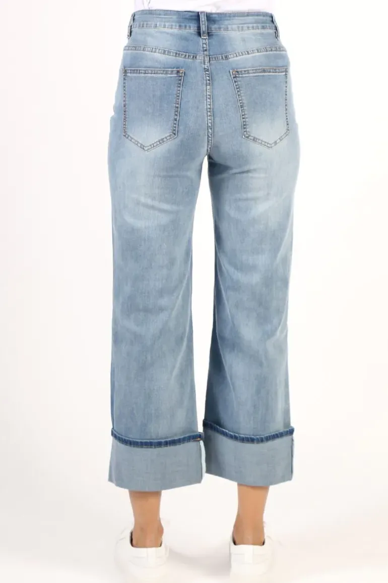 Threadz Roll Hem Jeans In Denim