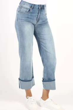 Threadz Roll Hem Jeans In Denim