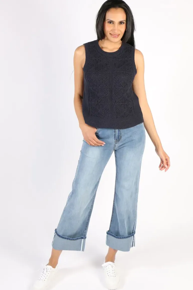 Threadz Roll Hem Jeans In Denim