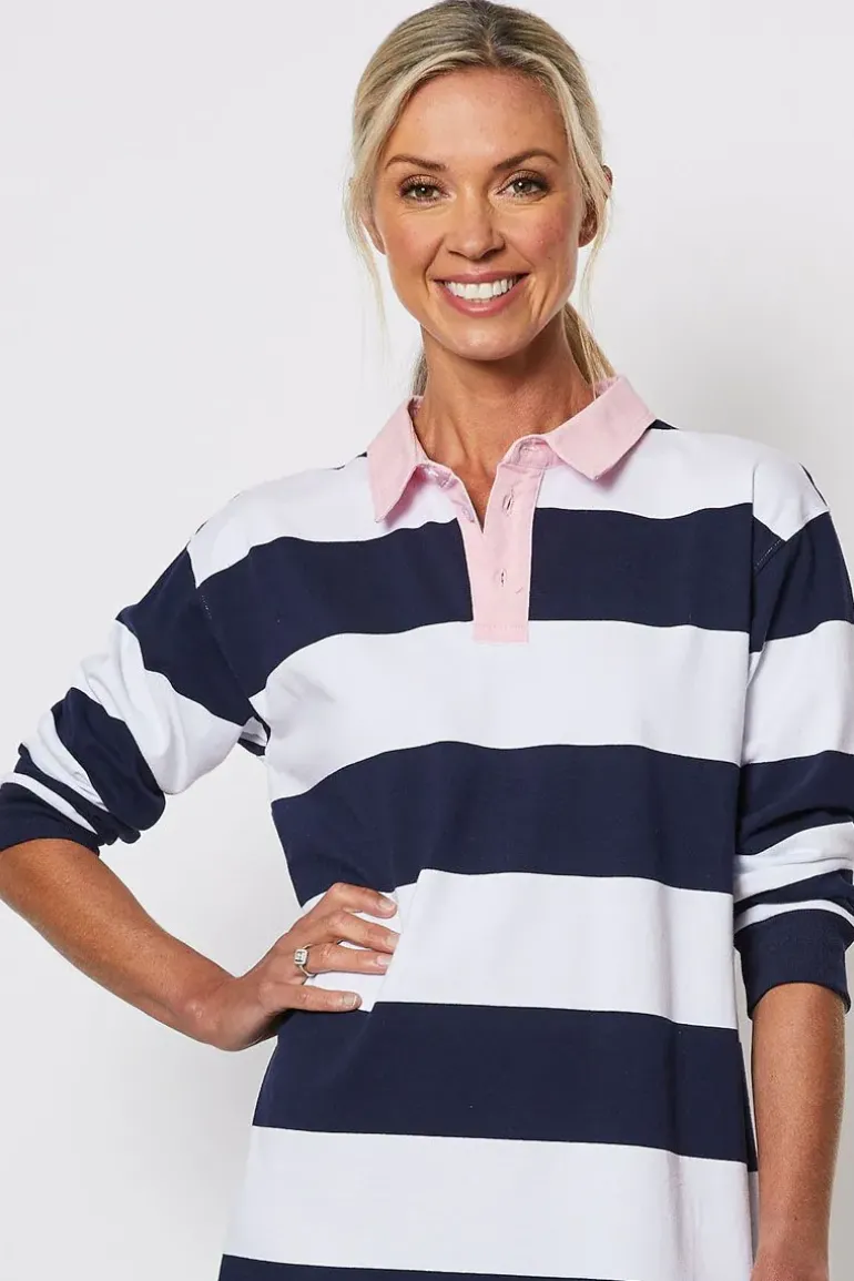 Threadz Rugby Dress In Navy