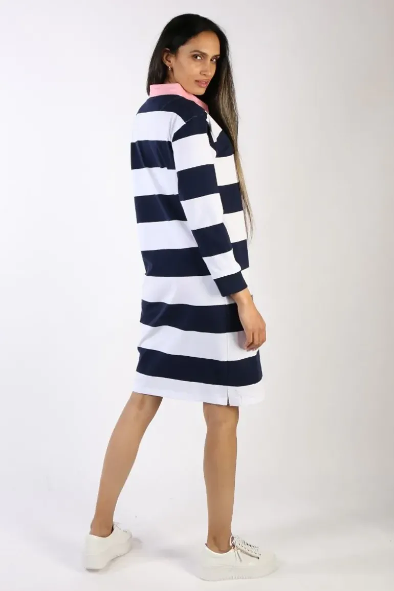 Threadz Rugby Dress In Navy