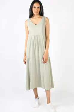 Threadz Venue Jersey Dress In Khaki