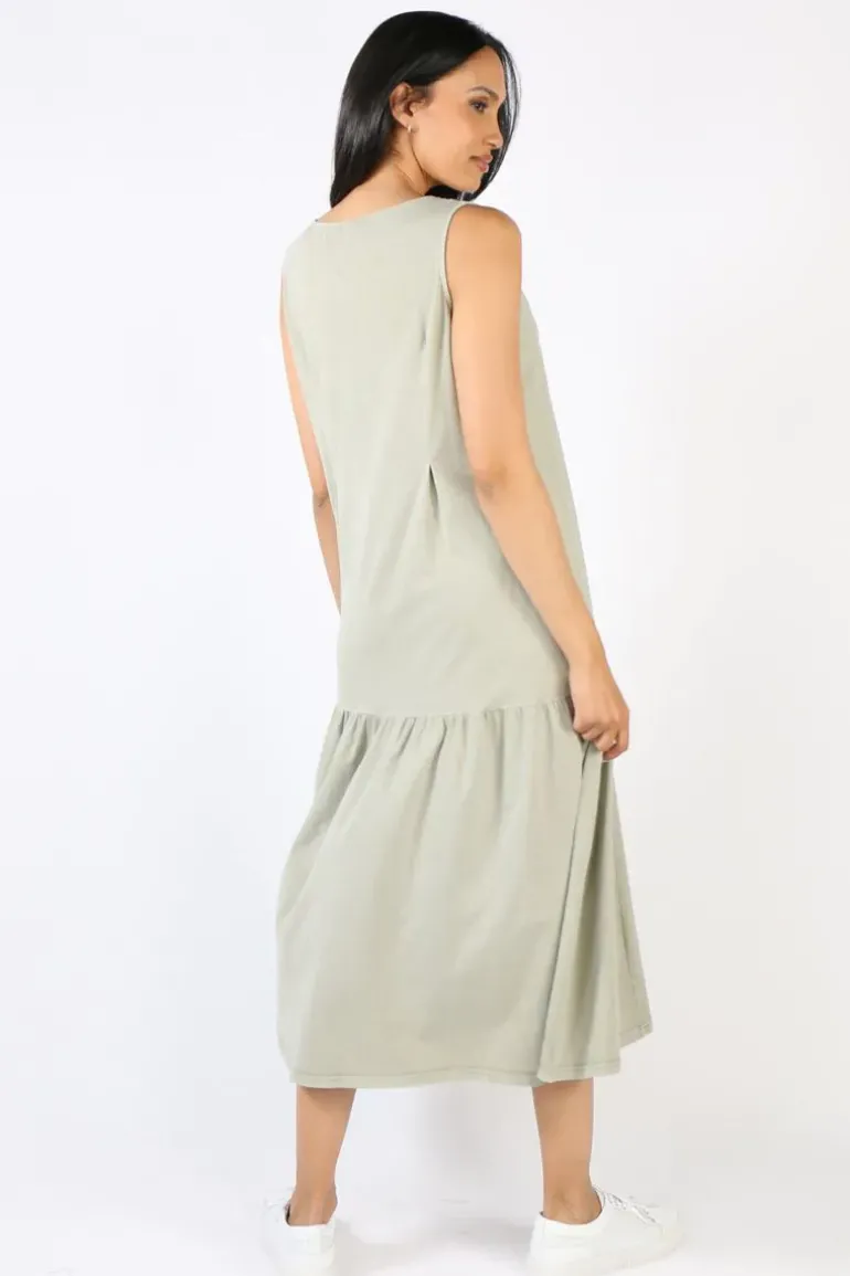 Threadz Venue Jersey Dress In Khaki