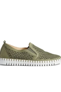 Tulip Elastic Flat By Ilse Jacobsen In Olive