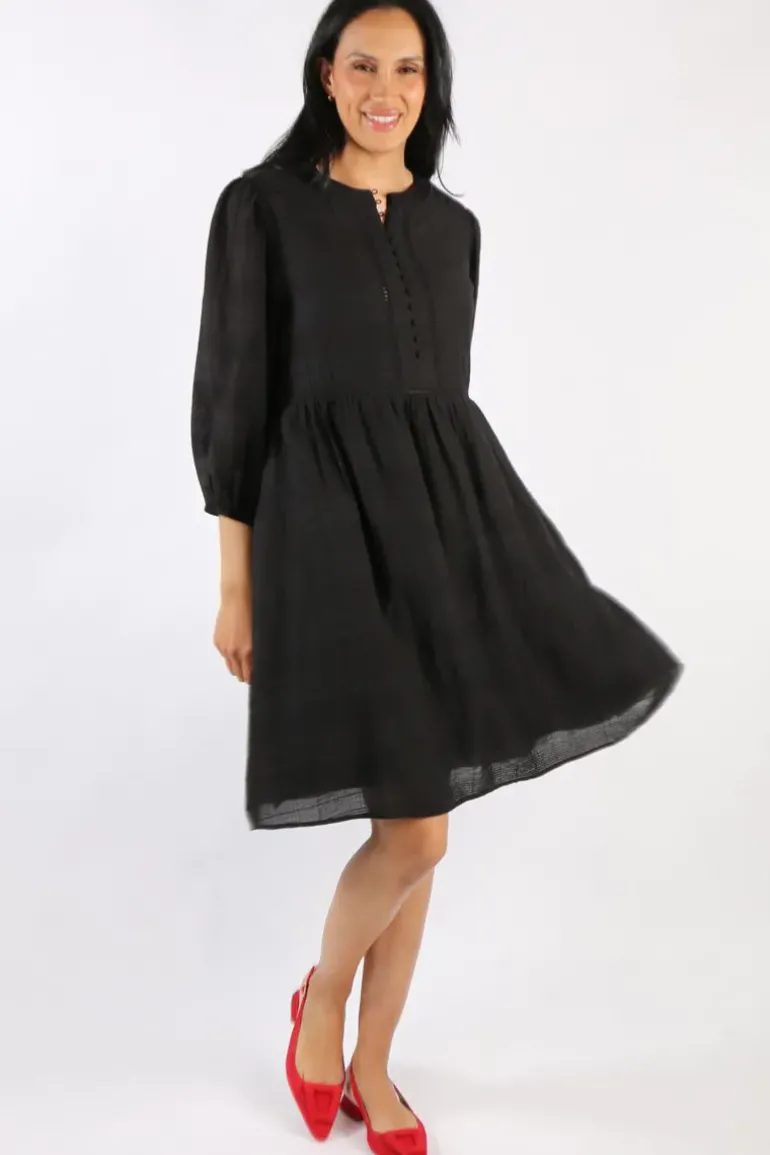 Two Ts Sheer Check Dress In Black