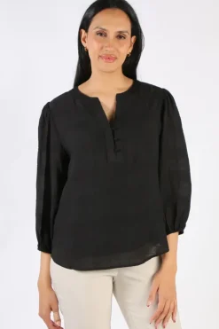 Two Ts Sheer Check Shirt In Black