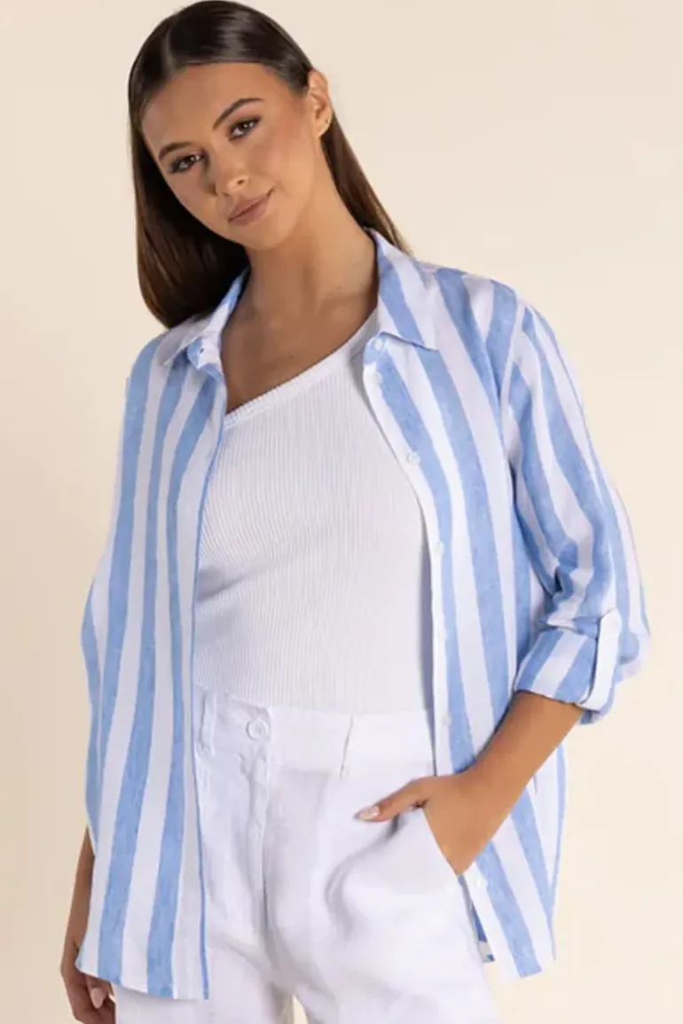 Two Ts Yarn Dyed Shirt In Blue
