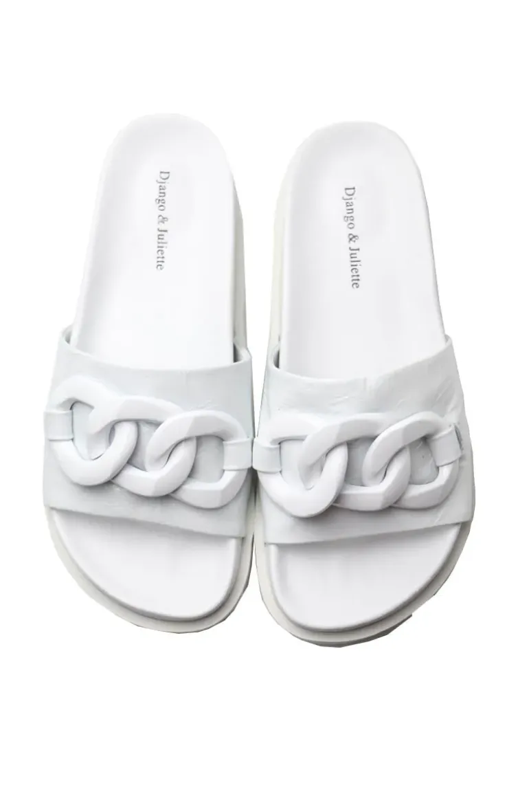 Ubecca Sandal By Django & Juliette In Patent White