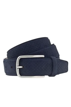 Vanzetti Laser Cut Belt In Navy