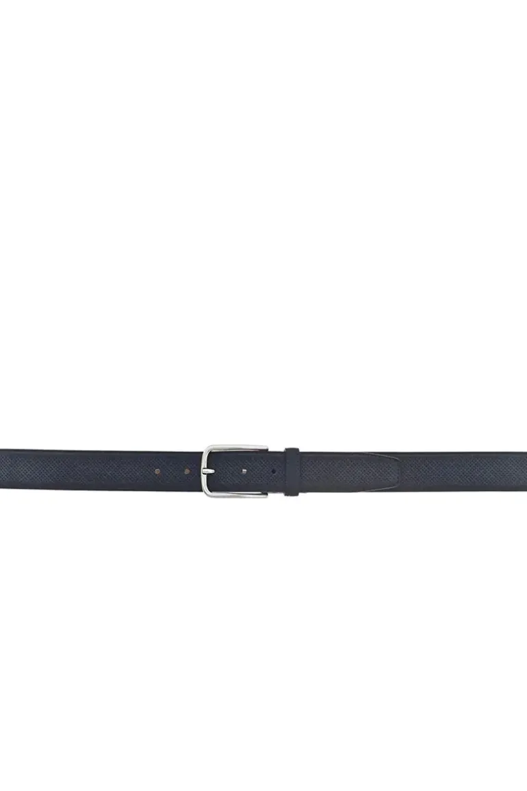 Vanzetti Laser Cut Belt In Navy