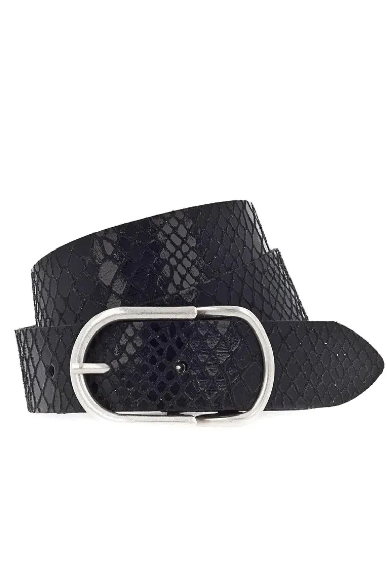 Vanzetti Snake Skin Belt In Black