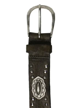 Vanzetti Textured Studded Belt In Olive