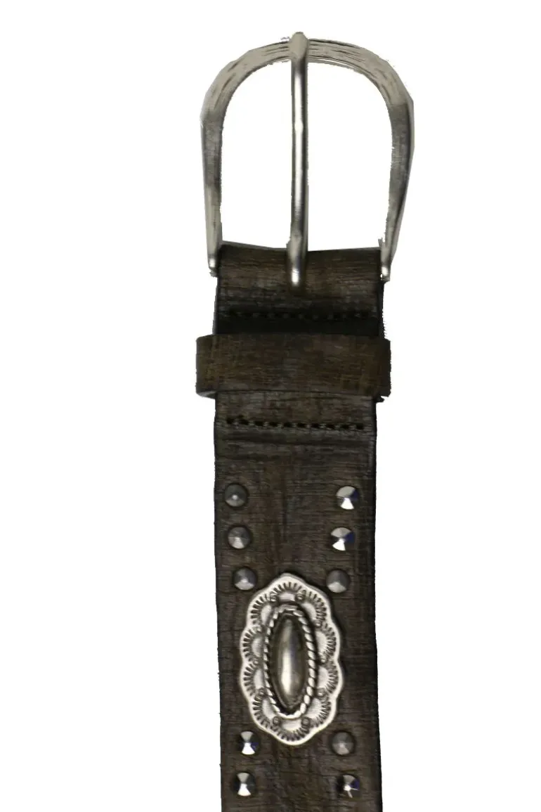 Vanzetti Textured Studded Belt In Olive
