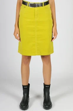 Vassalli Corduroy Skirt In Lime